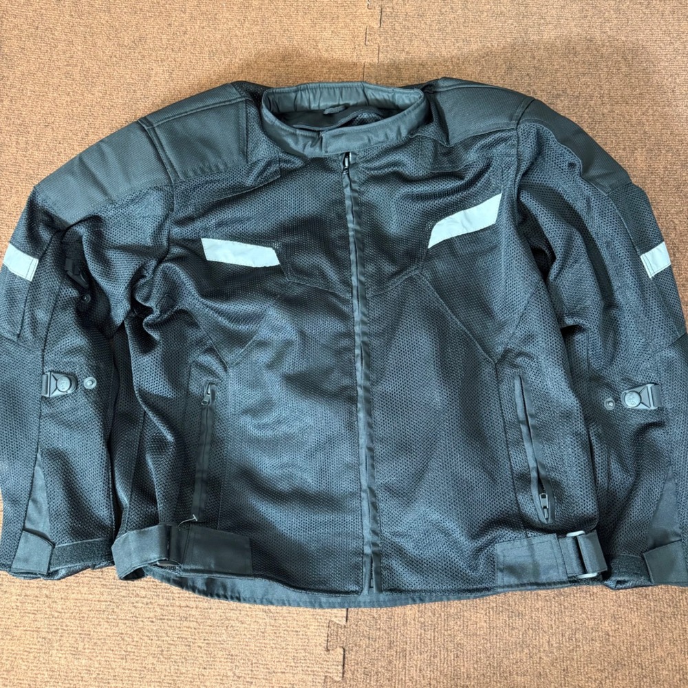 Unbranded Mens Black Mesh Motorcycle Riding Jacket XXL Reflective Armor Pockets